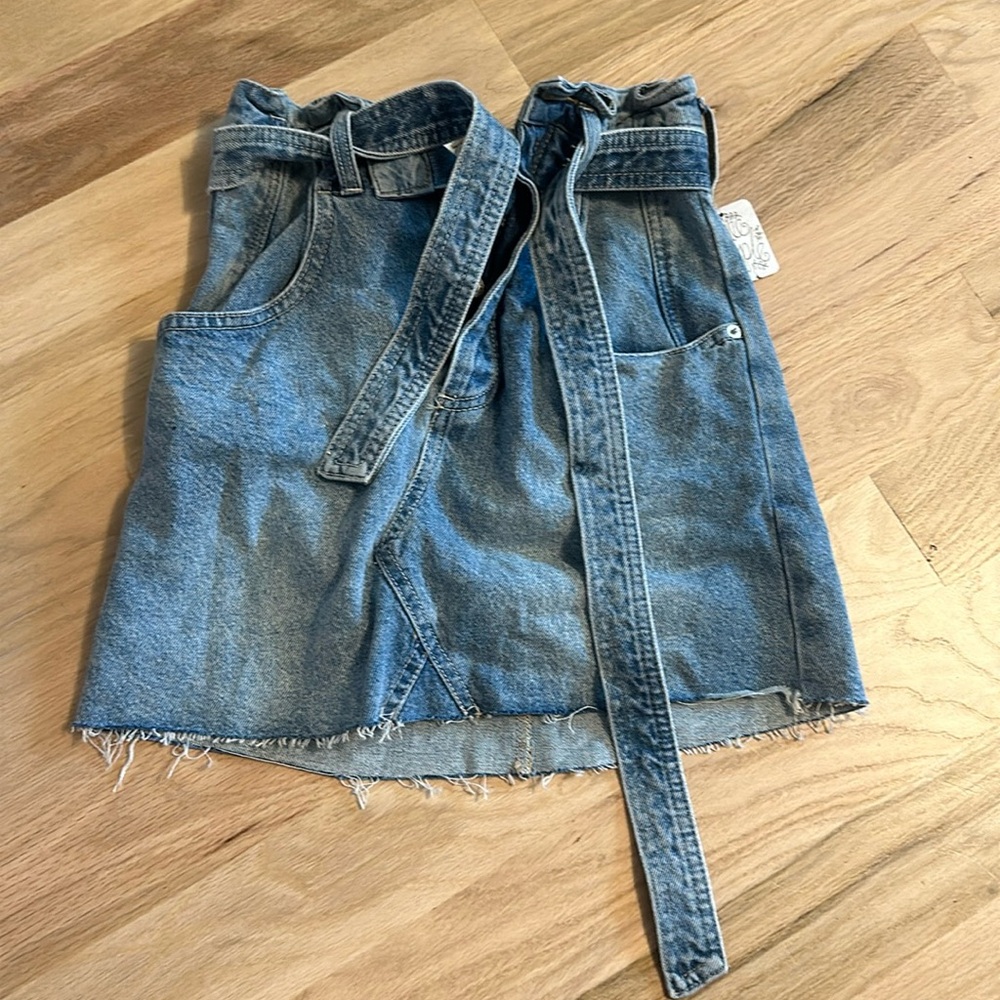 we the free tie jean skirt